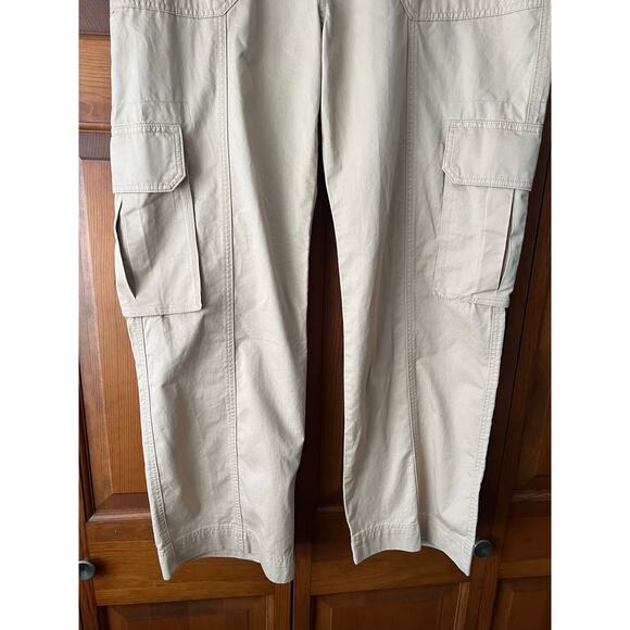 NWT Abercrombie & Fitch Relaxed Cargo Pants High Rise Straight Pockets Tan SZ 32 - Picture 5 of 13